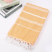 Load image into Gallery viewer, Striped Cotton Turkish Sports Bath Towel