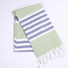 Load image into Gallery viewer, Striped Cotton Turkish Sports Bath Towel