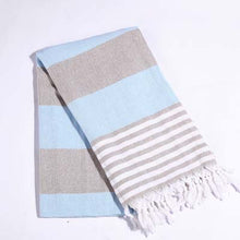Load image into Gallery viewer, Striped Cotton Turkish Sports Bath Towel