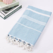 Load image into Gallery viewer, Striped Cotton Turkish Sports Bath Towel
