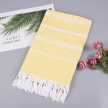 Load image into Gallery viewer, Striped Cotton Turkish Sports Bath Towel
