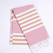 Load image into Gallery viewer, Striped Cotton Turkish Sports Bath Towel
