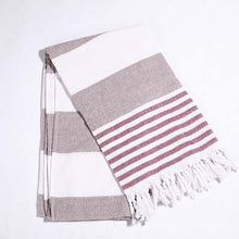 Load image into Gallery viewer, Striped Cotton Turkish Sports Bath Towel
