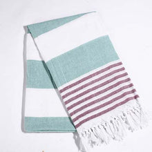 Load image into Gallery viewer, Striped Cotton Turkish Sports Bath Towel
